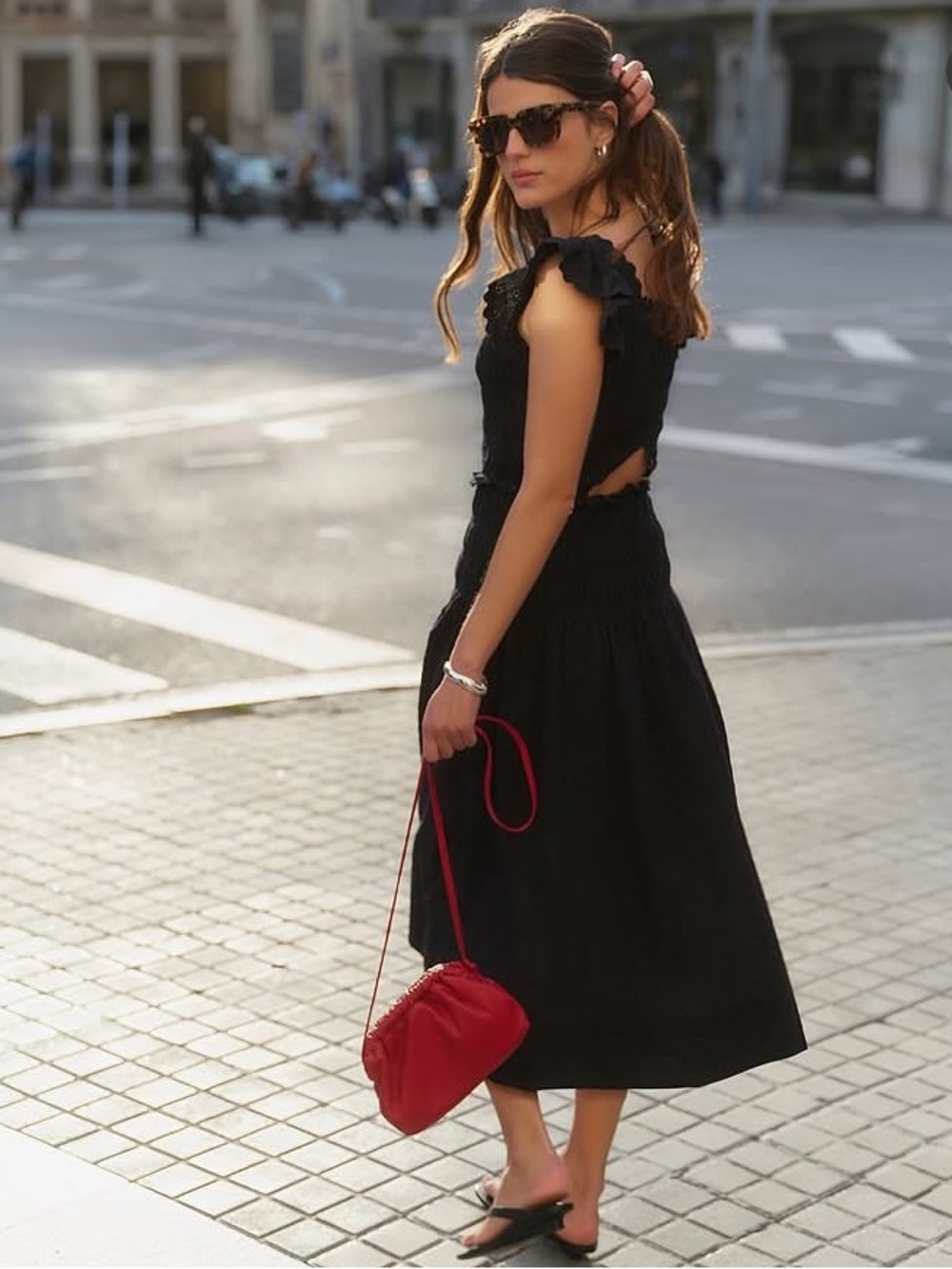 Minimalist chic cotton midi dress - NWT, size S (fits M too)